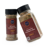 Roasted Chicken Mix 9.5 oz bottle leaning on the smaller jar